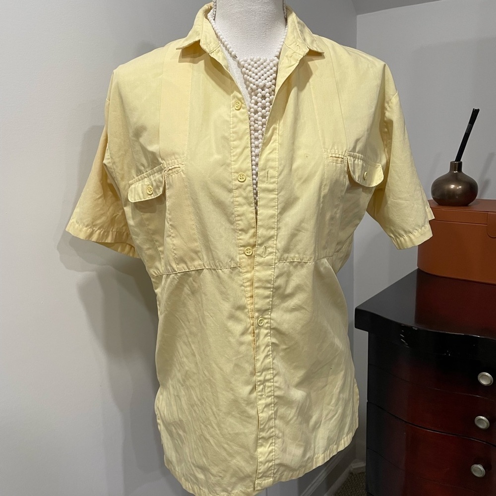 Vintage yellow button down shirt